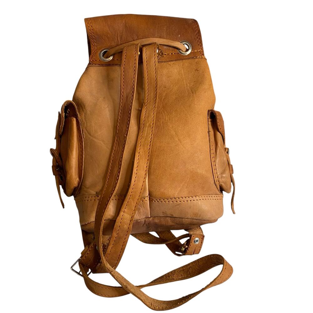Handmade Boho Genuine Leather Mini Backpack w Floral Embroidery Details Festival - Picture 3 of 13